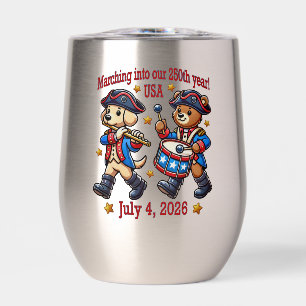July 4th USA 250th Anniversary Semiquincentennial  Thermal Wine Tumbler