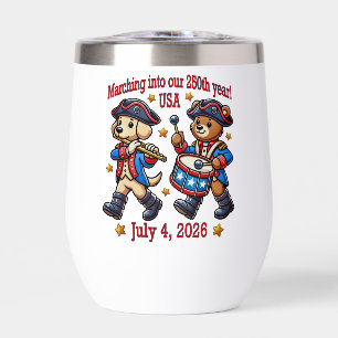 July 4th USA 250th Anniversary Semiquincentennial  Thermal Wine Tumbler