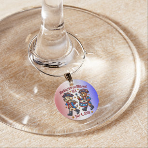 July 4th USA 250th Anniversary Semiquincentennial Wine Charm