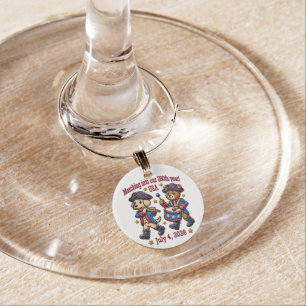 July 4th USA 250th Anniversary Semiquincentennial  Wine Charm