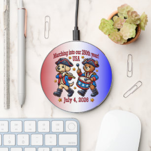 July 4th USA 250th Anniversary Semiquincentennial  Wireless Charger
