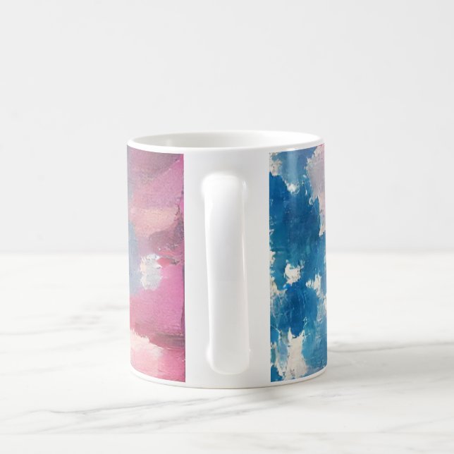 July 4th USA flag love digital abstract art  Coffee Mug (Handle)