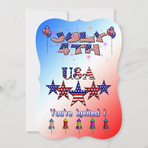 July 4th USA Party Invitation