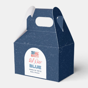 July 4th Watercolor Flag Red White & Due Favor Boxes