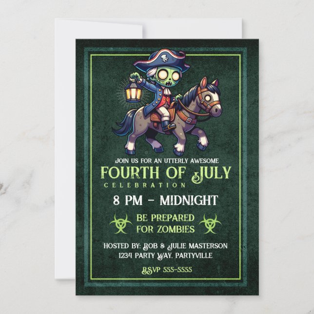 July 4th Zombie Invitation (Front)