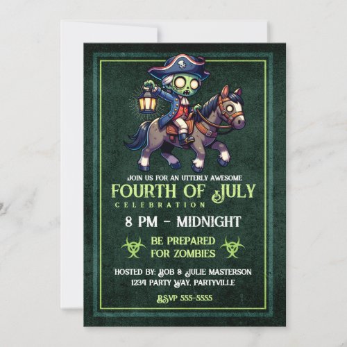 July 4th Zombie Invitation