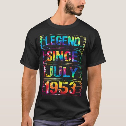 July 69 Years Old Since 1953 69th Birthday  Tie Dy T_Shirt