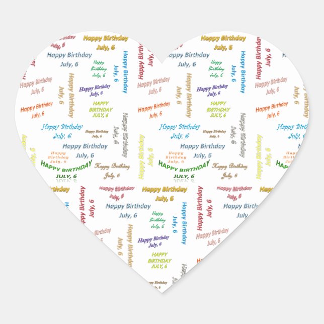 July, 6 Birthday Sticker (Front)