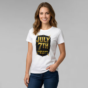 July 7th Birthday Legends Are Made Gold Lightning T-Shirt