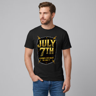 July 7th Birthday Legends Are Made Gold Lightning T-Shirt