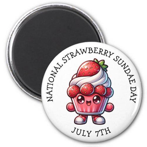 July 7th is National Strawberry Sundae Day Magnet