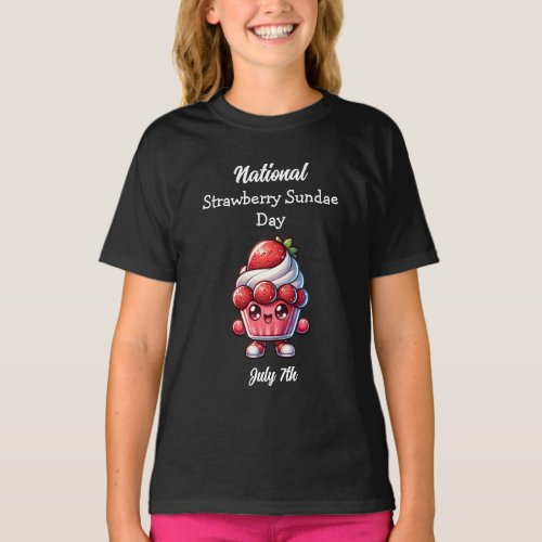 July 7th is National Strawberry Sundae Day T_Shirt