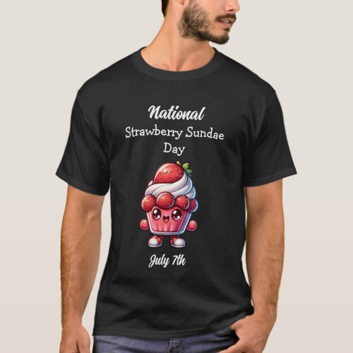 July 7th is National Strawberry Sundae Day T_Shirt