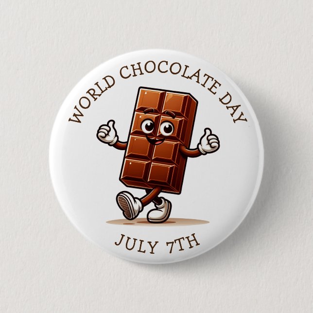 July 7th is World Chocolate Day Button (Front)