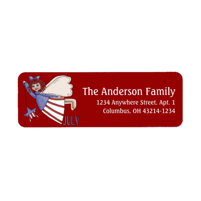 July Angel of the Month Return Address Labels (Front)