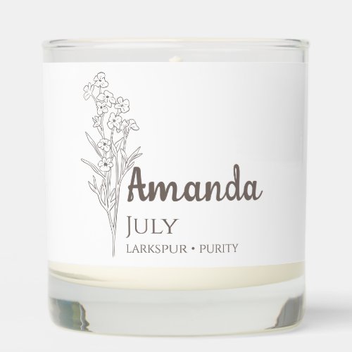 July Birth Flower Personalized Gift For Women Scented Candle