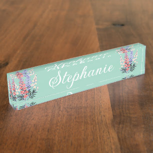 July Birth Flower Personalized Name Desk Name Plate