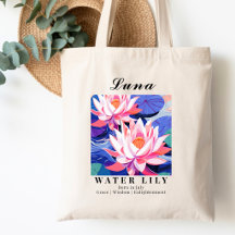July Birth Flower Water Lily Bridal Shower Favors