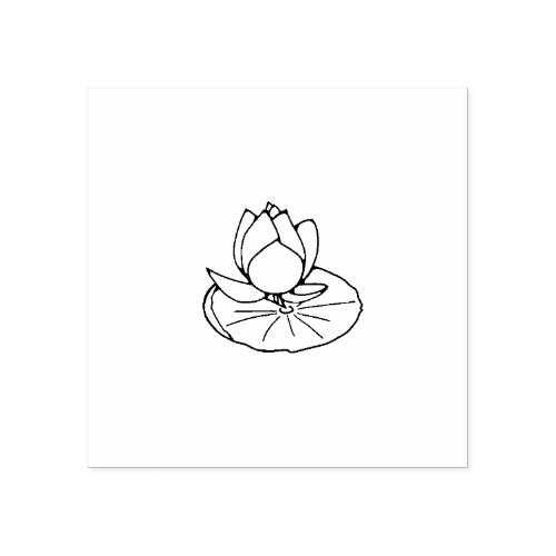 July Birth Flower Water Lily Rubber Stamp