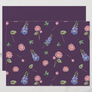July Birth Flowers Larkspur Water Lily Scrapbook