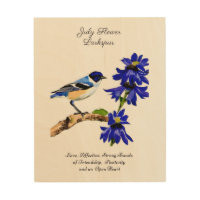 July Birth Month Flower Bluebird and Larkspur   