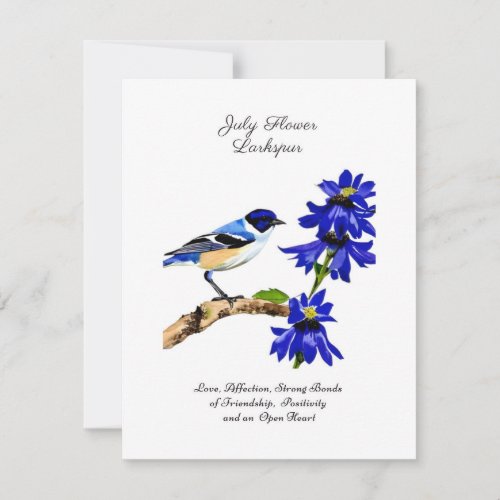 July Birth Month Flower Larkspur Art     