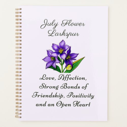 July Birth Month Flower Larkspur Art      Planner