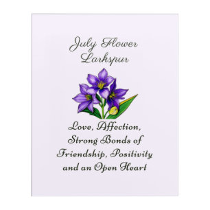 July Birth Month Flower Larkspur Floral Art