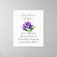 July Birth Month Flower Larkspur Floral Art