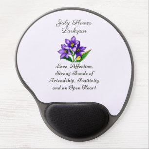 July Birth Month Flower Larkspur Floral Art Gel Mouse Pad
