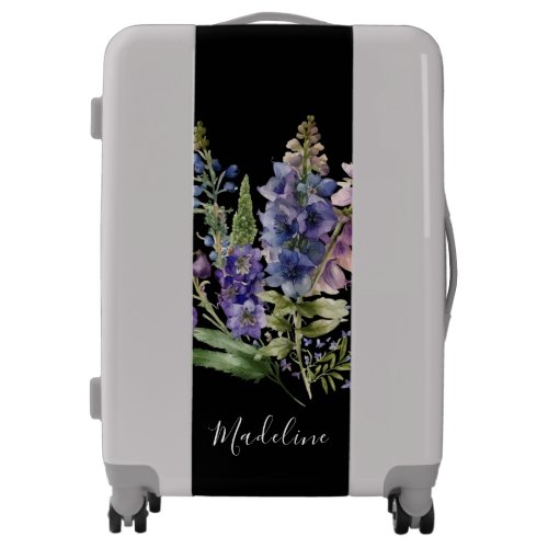 July Birth Month Flower Personalized Name Luggage