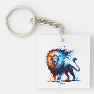 July Birth Month Spirit Animal Lion Gift Keychain