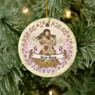 July Birthday Angel Ceramic Ornament