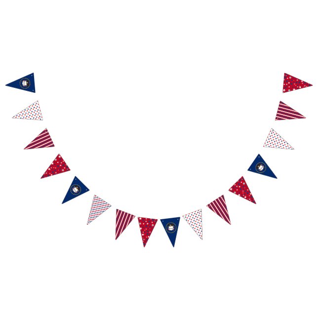 July Birthday Party Personalize Name Bunting Flags (All)