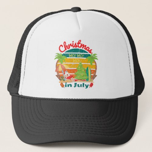 july christmaschristmas in july trucker hat