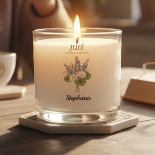 July Delphinium Water Lily Birth Month Floral Scented Candle