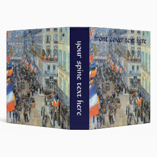 July Fourteenth, Rue Daunou by Childe Hassam 3 Ring Binder