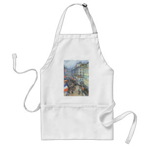 July Fourteenth, Rue Daunou by Childe Hassam Adult Apron