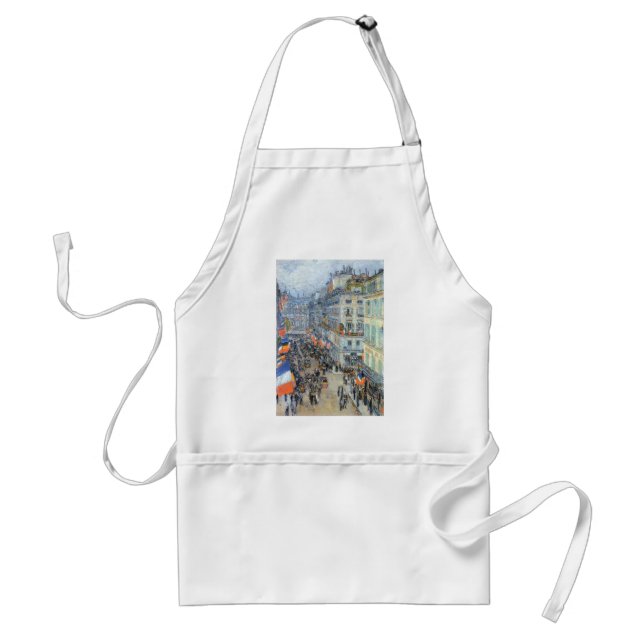 July Fourteenth, Rue Daunou by Childe Hassam Adult Apron (Front)