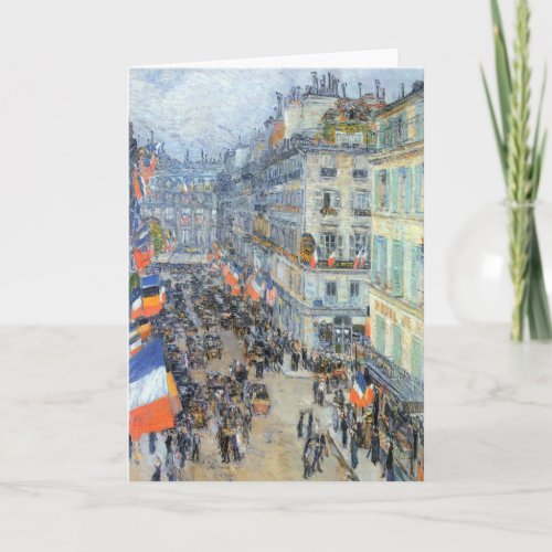 July Fourteenth Rue Daunou by Childe Hassam Card