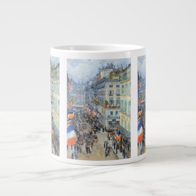 July Fourteenth, Rue Daunou by Childe Hassam Giant Coffee Mug (Front)