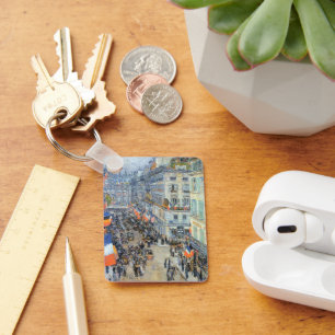 July Fourteenth, Rue Daunou by Childe Hassam Keychain