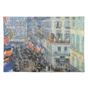 July Fourteenth, Rue Daunou by Childe Hassam Placemat