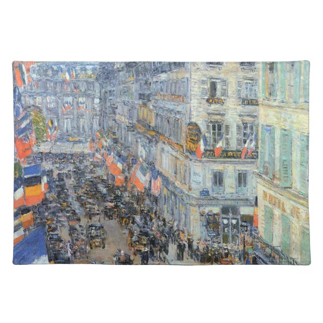 July Fourteenth, Rue Daunou by Childe Hassam Placemat (Front)