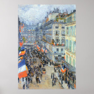 July Fourteenth, Rue Daunou by Childe Hassam Poster