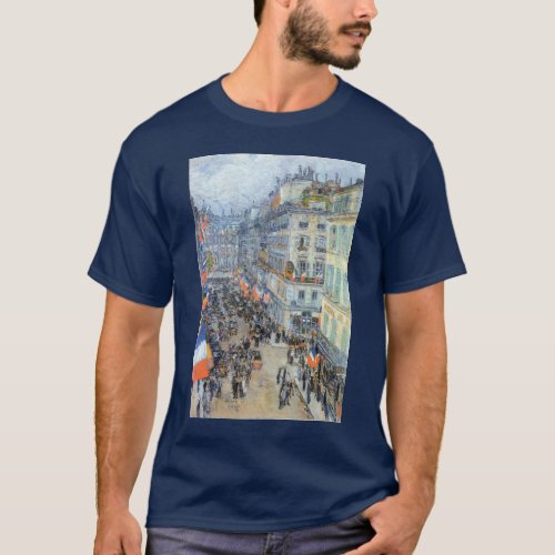 July Fourteenth Rue Daunou by Childe Hassam T_Shirt