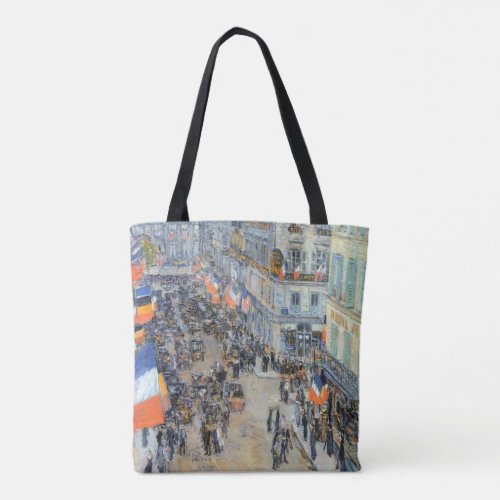 July Fourteenth Rue Daunou by Childe Hassam Tote Bag