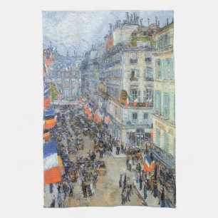 July Fourteenth, Rue Daunou by Childe Hassam Towel