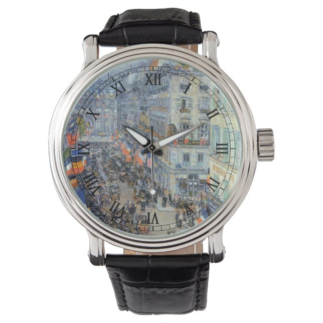 July Fourteenth, Rue Daunou by Childe Hassam Watch (Front)