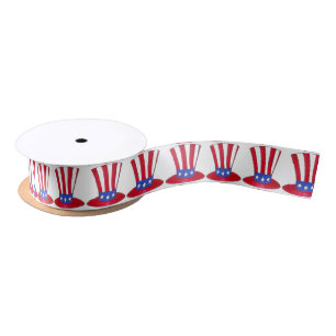 July Fourth 4th Uncle Sam Hat USA Patriotic Ribbon